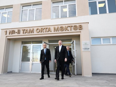 Kərkicahan qəsəbə 1 nömrəli tam orta məktəbin binası istifadəyə verildi - FOTO