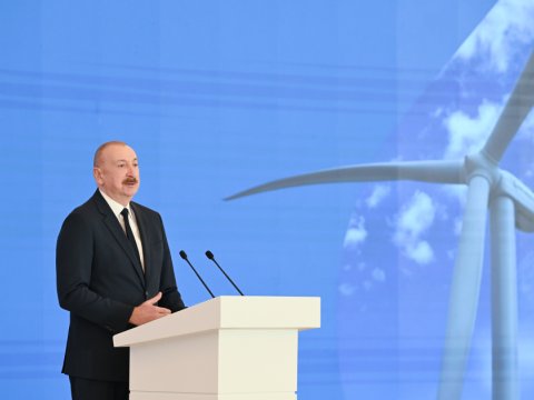 Prezident Külək Elektrik Stansiyasının açılış tədbirində&nbsp;çıxış edib