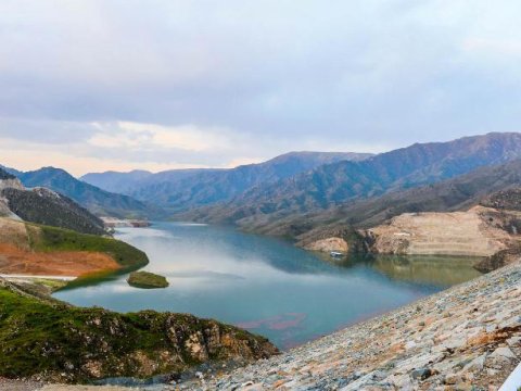 Qəbələdə nəhəng su anbarının tikintisindən GÖRÜNTÜLƏR