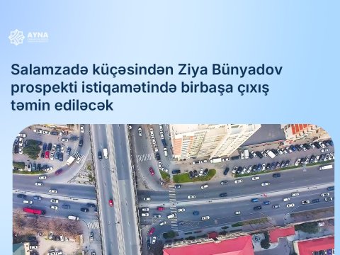 İki küçənin kəsişməsi işıqforla nizamlanacaq