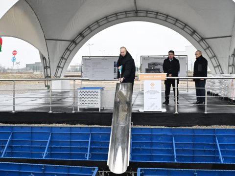 Prezident Sumqayıtda yeni&nbsp;istehsalı müəssisəsinin təməlini qoydu - FOTOLAR