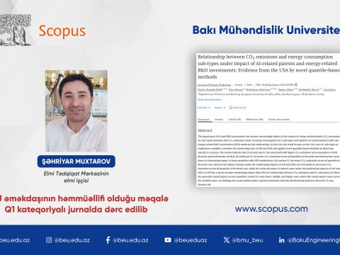 BMU əməkdaşının elmi araşdırması Q1 kateqoriyalı jurnalda