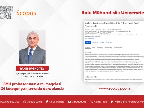 BMU professorunun tədqiqatı Q1kateqoriyalı jurnalda
