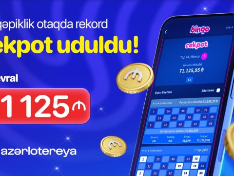 &ldquo;Azərlotereya&rdquo;nın &ldquo;Binqo&rdquo; oyununda&nbsp;rekord cekpot qazanılıb