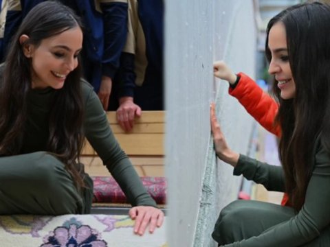 Leyla Əliyevadan tarixi xalçaya ilmələr&nbsp;- VİDEO