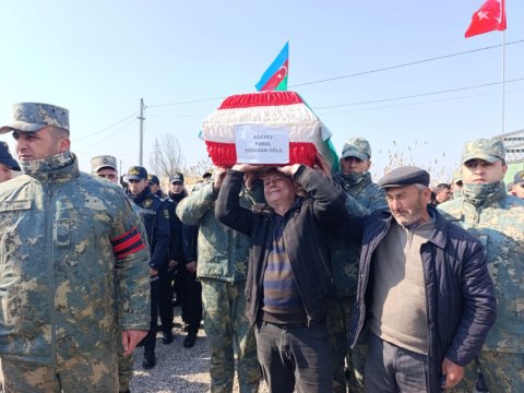 Şəhid Rəsul Ağayev Sabirabadda torpağa tapşırıldı - FOTOLAR