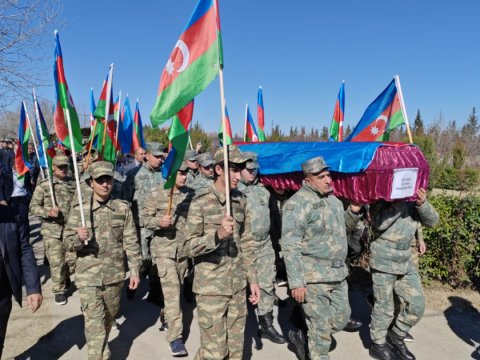 Şəhid Qurban Göyüşov Ağdamda dəfn olundu - FOTOLARI