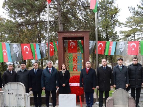 Türkiyədəki səfirliyimizdən Rəsulzadəyə böyük ehtiram - FOTO