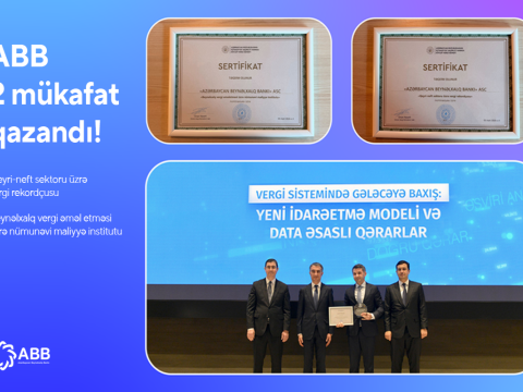 ABB Dövlət Vergi Xidmətinin 2 mükafatını qazandı