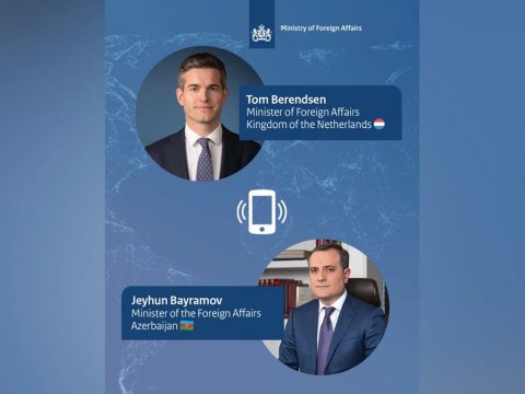 Ceyhun Bayramov niderlandlı həmkarı ilə danışdı