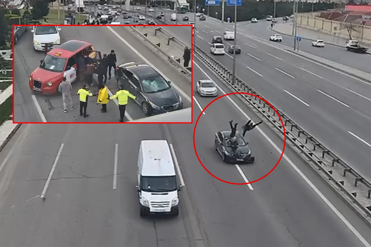 Aeroport yolunda iki piyadanı maşın vurdu - VİDEO