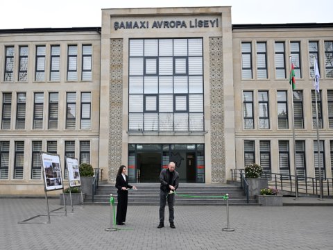 Prezident Şamaxı Avropa liseyinin lentini kəsdi