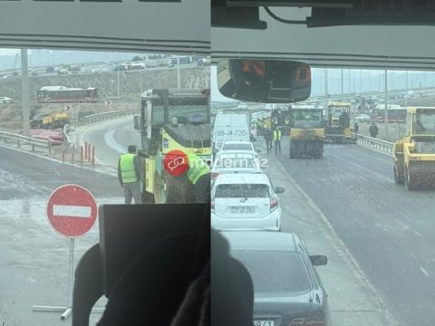 Bakının girişində&nbsp;süni tıxac yaratdılar - FOTOFAKT