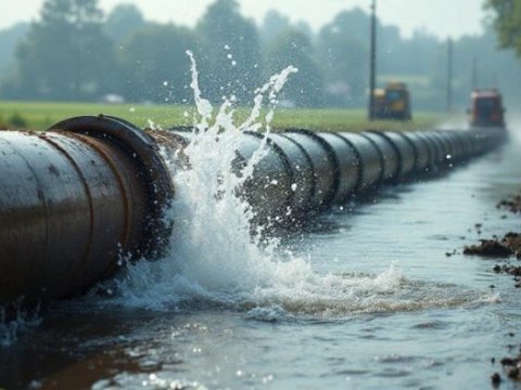 Magistral su xətti partladı, rayon mərkəzi ilə 6 kənd susuz qaldı