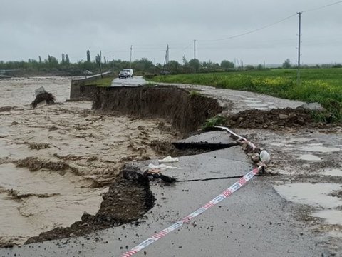 Sel avtomobil yolunu yararsız hala saldı