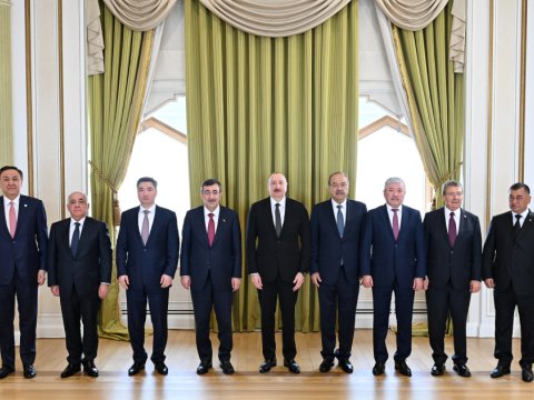 Prezident TDT-yə üzv dövlətlərin hökumət başçılarını qəbul edib - FOTOLAR