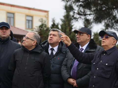 Kəmaləddin Heydərov Badamdarda sürüşmə sahəsində&nbsp;- FOTO/VİDEO