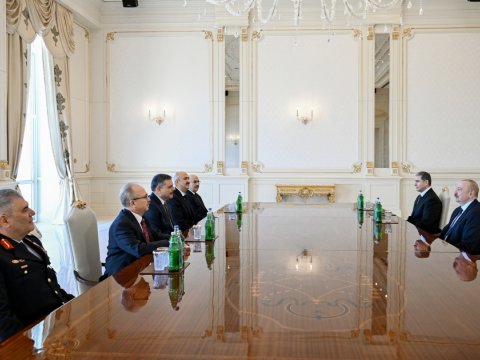 Türkiyə daxili işlər naziri İlham Əliyevin qəbulunda - FOTOLAR