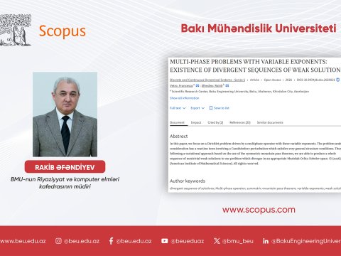 BMU aliminin məqaləsi Q1 kateqoriyalı jurnalda