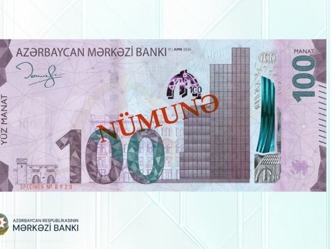 Yeni 100 manatlıq&nbsp;dövriyyəyə buraxılır - FOTO