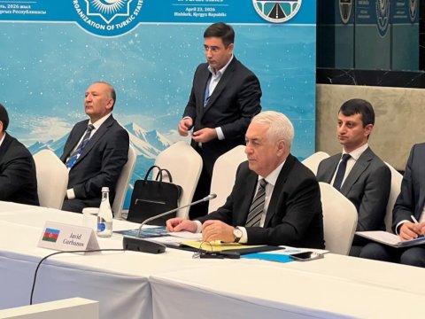 Cavid Qurbanov Bişkekdə Beynəlxalq Nəqliyyat Forumunda - FOTO