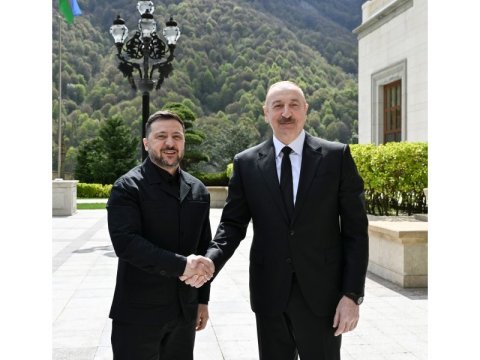 Zelenski Azərbaycana gəldi, İlham Əliyevlə görüşdü&nbsp;- FOTOLAR