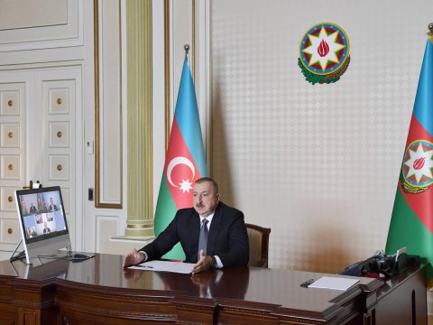 İlham Aliyev Ermenistan'daki etkinliğe video bağlantısıyla katıldı