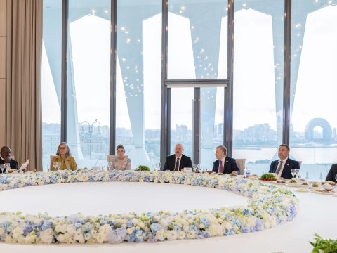 Prezident WUF13-dəki liderlərə&nbsp;ziyafət verdi