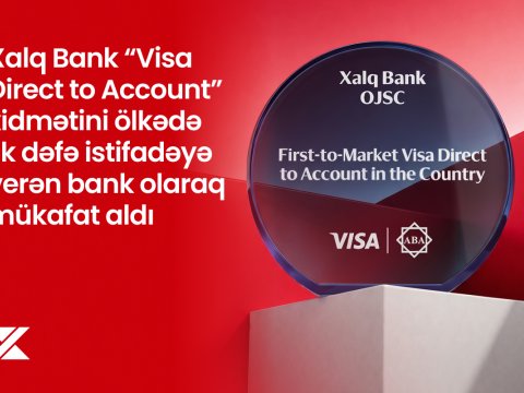 Xalq Bank &ldquo;Visa Direct to Account&rdquo; xidməti üzrə mükafata layiq görüldü