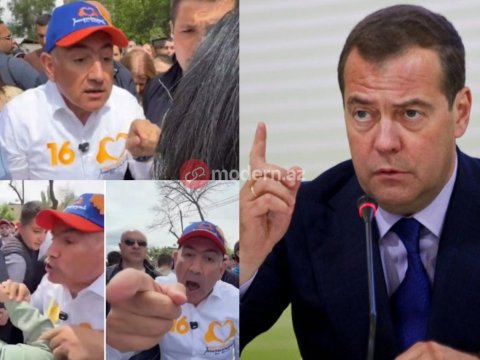 Əhali Paşinyanı&nbsp;Parisə, Makronun yanına qovacaq - Medvedev