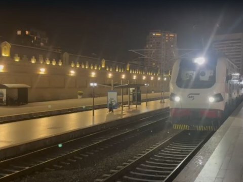 Bakı-Tbilisi sərnişin qatarı yola salındı-VİDEO