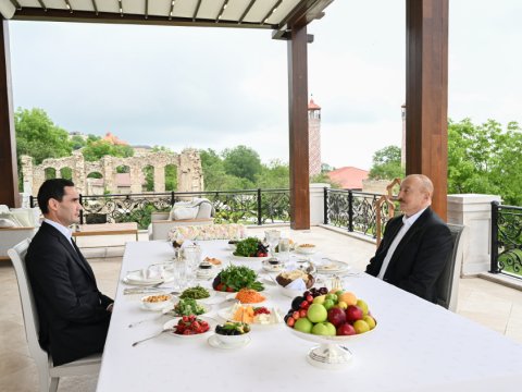 Prezidentlər Şuşada birgə nahar ediblər - FOTO