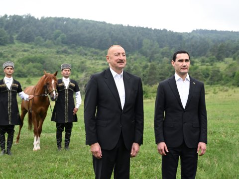 İlham Əliyev Türkmənistan Prezidentinə Qarabağ atı hədiyyə etdi - FOTO