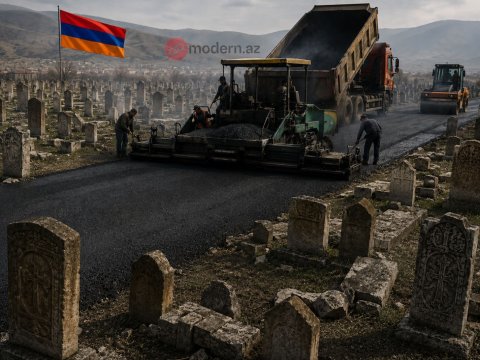 12 qəbiristanlığımızın üzərindən asfalt yol çəkilib