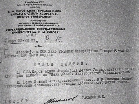 Tarixçilər BDU ilə bağlı mühüm sənəd yaydılar&nbsp;