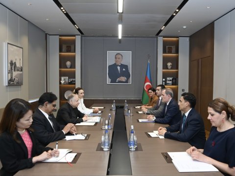 Ceyhun Bayramov BMT Baş katibinin xüsusi elçisi ilə görüşüb