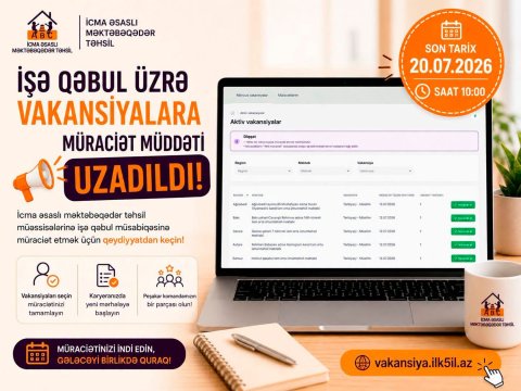 Bağça müəllimləri üçün vakansiya seçiminin vaxtı uzadıldı