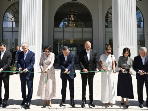 Ilham Aliyev and the First Lady at the opening ceremony on the shore of Lake Issyk-Kul - PHOTOS