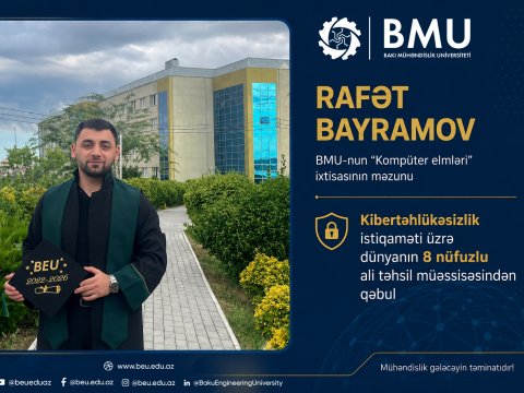 BMU məzunu dünyanın 8 nüfuzlu universitetindən qəbul aldı