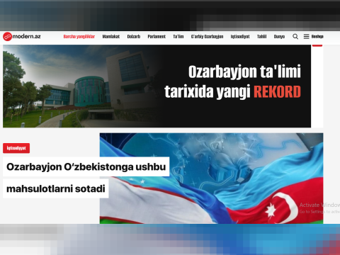 Ozarbayjon mediasida YANGILIK: Modern.az o'zbek tilida