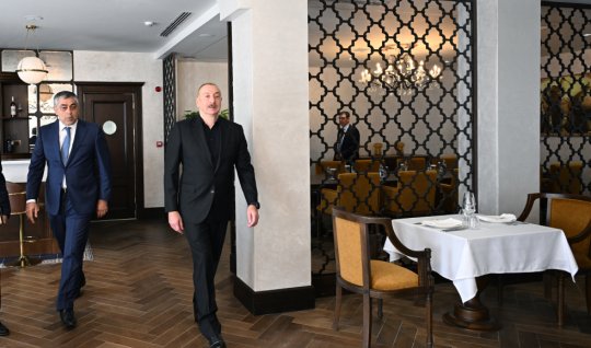 İlham Əliyev Xankəndidə “Qarabağ” hotelinin açılışında - FOTOLAR