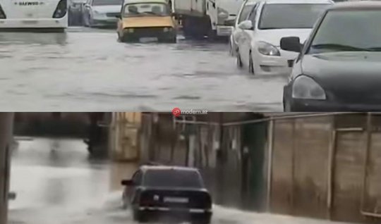 Последствия дождя в Баку: Затопленные территории