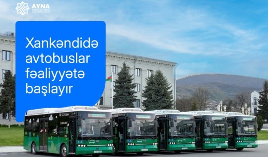 Xankəndidə marşrut avtobusları fəaliyyətə başladı