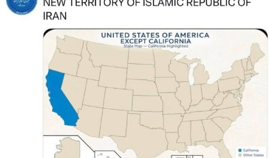Iran showed California as "its territory"