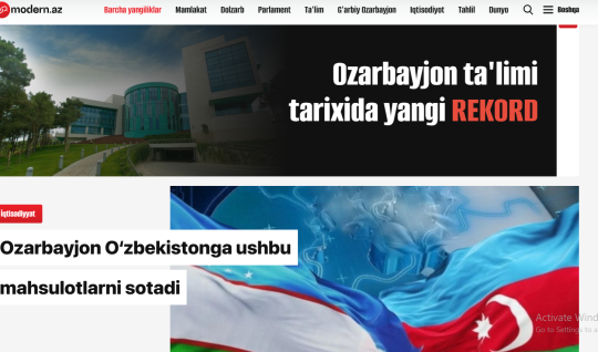 Ozarbayjon mediasida YANGILIK: Modern.az o'zbek tilida