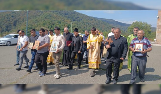 Alban-Udi xristian dini icmasının üzvləri Gəncəsər məbədini ziyarət ediblər - FOTO