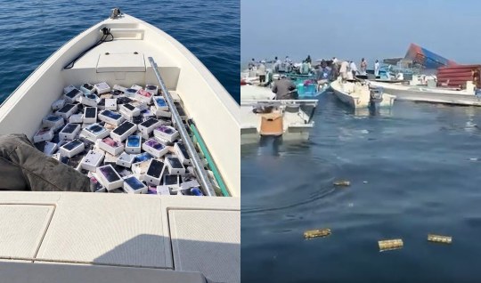 Hürmüz'de iPhone taşıyan gemi battı - teknelerle taşıdılar