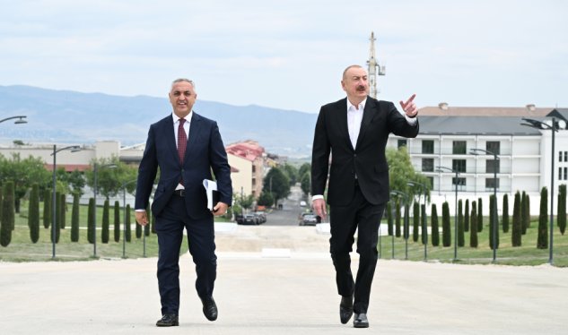 Prezident Xankəndidəki Zəfər parkında... - GÖRÜNTÜLƏR