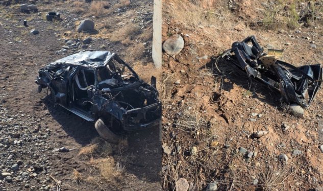 4 polisin həlak olduğu qəza yerindən FOTOLAR