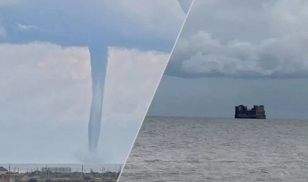 Xəzər dənizində tornado - FOTO